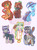 Size: 400x539 | Tagged: safe, artist:kawaii-desudesu, boulder (g4), button mash, cheese sandwich, coco pommel, maud pie, octavia melody, trixie, earth pony, pony, unicorn, g4, accordion, cape, cello, chibi, clothes, facial hair, female, hat, mare, moustache, musical instrument, obtrusive watermark, trixie's cape, trixie's hat, watermark