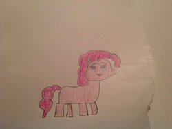 Size: 600x448 | Tagged: safe, artist:vazquezg19, pinkie pie, g4, female, filly, filly pinkie pie, solo, traditional art, younger