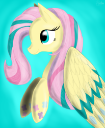 Size: 2880x3500 | Tagged: safe, artist:arynalba, fluttershy, g4, art trade, female, high res, rainbow power, solo