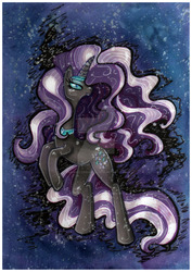 Size: 800x1127 | Tagged: safe, artist:kawaii-desudesu, nightmare rarity, g4, female, solo, traditional art, watermark