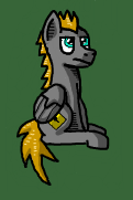 Size: 121x181 | Tagged: safe, artist:platinumdrop, oc, oc only, oc:platinumdrop, pegasus, pony, flockmod, male, simple background, sitting, solo, stallion