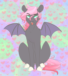Size: 1602x1778 | Tagged: safe, artist:mint-and-, oc, oc only, oc:baron loveless, bat pony, pony, cutie, male, piercing, solo, tongue out, tongue piercing