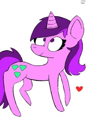 Size: 768x1024 | Tagged: safe, artist:zealouszoologist, amethyst star, sparkler, pony, unicorn, g4, female, heart, mare, solo