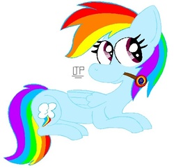 Size: 528x511 | Tagged: safe, artist:zealouszoologist, rainbow dash, g4, candy, female, food, lollipop, solo