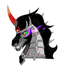 Size: 1024x1136 | Tagged: safe, artist:fogdragon23, king sombra, dragon, g4, bust, dragonified, male, portrait, simple background, solo, sombradragon, species swap, white background