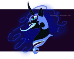 Size: 1024x819 | Tagged: safe, artist:fogdragon23, nightmare moon, g4, creepy, female, simple background, solo, transparent background
