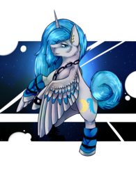 Size: 930x1190 | Tagged: safe, artist:beyondtheillusion, oc, oc only, oc:moonbeam, alicorn, pony, alicorn oc, chains, leg warmers, solo