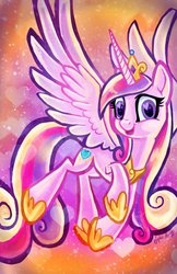Size: 600x927 | Tagged: safe, artist:sophie scruggs, princess cadance, alicorn, pony, g4, female, heart eyes, solo, spread wings, wingding eyes
