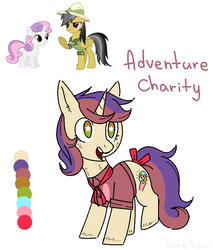 Size: 710x834 | Tagged: safe, artist:koteikow, daring do, sweetie belle, oc, g4, color palette, fusion, fusion:sweetie belle