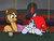 Size: 2400x1800 | Tagged: safe, artist:pony quarantine, oc, oc only, oc:morning glory, unnamed oc, earth pony, pegasus, pony, alcohol, bathrobe, blank flank, clothes, glass, hoof on shoulder, nightgown, olive, pole, slouching, stripper, toothpick