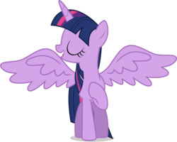 Size: 5200x4160 | Tagged: safe, artist:tomfraggle, twilight sparkle, alicorn, pony, g4, absurd resolution, eyes closed, female, mare, simple background, solo, spread wings, transparent background, twilight sparkle (alicorn), vector