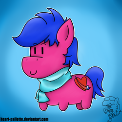 Size: 1280x1280 | Tagged: safe, artist:heartpallete, oc, oc only, oc:heart pallette, pony, clothes, cute, scarf, smolpone, solo