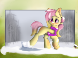 Size: 2042x1532 | Tagged: safe, artist:generallegion, oc, oc only, oc:zefirka, snow, solo