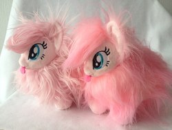 Size: 960x720 | Tagged: safe, artist:burgunzik, oc, oc only, oc:fluffle puff, pony, irl, photo, plushie, self ponidox, solo, tongue out