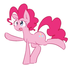 Size: 1835x1682 | Tagged: safe, artist:akainu_pony, pinkie pie, earth pony, pony, g4, female, raised hoof, raised leg, simple background, solo, white background