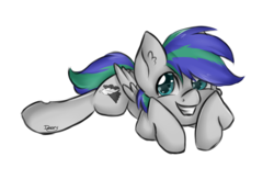 Size: 2000x1300 | Tagged: safe, artist:lionbun, oc, oc only, oc:storm feather, pony, cute, happy, lying down, simple background, smiling, solo, transparent background
