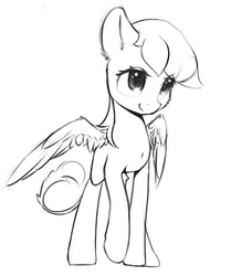 Size: 419x459 | Tagged: safe, artist:freeedon, oc, oc only, pegasus, pony, female, mare, monochrome, solo