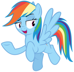 Size: 7100x7000 | Tagged: safe, artist:tardifice, rainbow dash, pegasus, pony, g4, no second prances, absurd resolution, female, floating, mare, open mouth, raised hoof, simple background, solo, transparent background, underhoof, vector