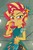 Size: 373x558 | Tagged: safe, screencap, sunset shimmer, equestria girls, g4, my little pony equestria girls: legend of everfree, >:d, blushing, cropped, cup, evil smile, female, grin, pure unfiltered evil, smiling, smirk, smug, smugset shimmer, solo