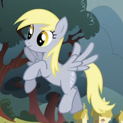 Size: 300x300 | Tagged: safe, screencap, derpy hooves, pegasus, pony, g4, look before you sleep, cropped, female, smiling, solo, underp
