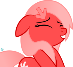 Size: 2444x2246 | Tagged: safe, artist:arifproject, oc, oc only, oc:downvote, pony, derpibooru, g4, derpibooru ponified, eyes closed, grin, hairclip, high res, meta, ponified, simple background, smiling, solo, transparent background, vector