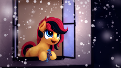Size: 4000x2250 | Tagged: safe, artist:thefloatingtree, oc, oc only, earth pony, pony, commission, high res, plushie, snow