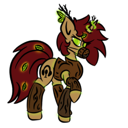 Size: 1280x1280 | Tagged: safe, artist:charrez, oc, oc only, oc:lucy light, pony, timber wolf, unicorn, brony radio germany, clothes, costume, cutie mark, green eyes, halloween, leaves, magic, solo