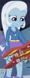 Size: 228x596 | Tagged: safe, screencap, trixie, equestria girls, g4, guitar centered, rainbow rocks, clothes, cropped, electric guitar, female, guitar, jacket, musical instrument, skirt, solo