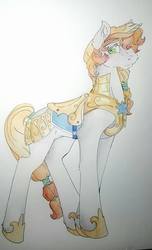 Size: 810x1334 | Tagged: safe, artist:watercolor, oc, oc only, oc:redwood, pony, unicorn, armor, explicit description, male, royal guard, solo, story included