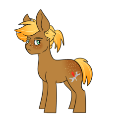 Size: 1020x1020 | Tagged: safe, artist:alex-key-smash, oc, oc only, oc:austin "jackson" baldwin, offspring, parent:applejack, parent:trouble shoes, parents:troublejack, simple background, solo, white background