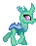Size: 74x94 | Tagged: safe, artist:botchan-mlp, soupling, changedling, changeling, g4, to where and back again, animated, background changeling, cute, cuteling, desktop ponies, gif, pixel art, simple background, solo, sprite, transparent background, trotting