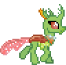 Size: 96x94 | Tagged: safe, artist:botchan-mlp, arista, changedling, changeling, g4, to where and back again, animated, background changeling, cute, cuteling, desktop ponies, gif, pixel art, simple background, solo, sprite, transparent background, trotting