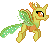 Size: 98x90 | Tagged: safe, artist:botchan-mlp, clypeus, changedling, changeling, g4, to where and back again, animated, background changeling, cute, cuteling, desktop ponies, flying, gif, pixel art, simple background, solo, sprite, transparent background