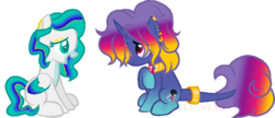 Size: 856x370 | Tagged: safe, artist:arianstar, artist:pessimisticsharkie, oc, oc only, oc:crystal kiss, oc:jessie, base used, collaboration, simple background, transparent background