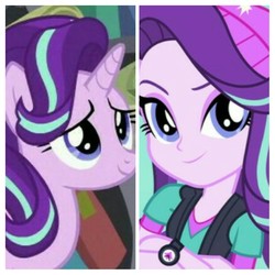 Size: 1024x1024 | Tagged: safe, edit, edited screencap, screencap, starlight glimmer, pony, unicorn, equestria girls, g4, clothes, crossed arms, horn, watch