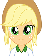 Size: 143x192 | Tagged: safe, applejack, equestria girls, g4, official, female, looking at you, simple background, solo