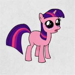 Size: 1080x1080 | Tagged: safe, artist:f33rk1ll5, twilight sparkle, pony, unicorn, g4, female, filly, filly twilight sparkle, open mouth, simple background, solo, white background
