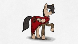 Size: 1344x756 | Tagged: safe, artist:f33rk1ll5, oc, oc only, oc:quillwright, fallout equestria, fallout equestria: of shadows, scribe, scribe robe, solo, steel ranger, steel ranger scribe