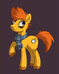 Size: 1184x1480 | Tagged: safe, artist:breakdream, oc, oc only, earth pony, pony, clothes, male, raised hoof, scarf, solo, stallion
