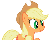 Size: 195x187 | Tagged: safe, applejack, earth pony, pony, g4, official, female, happy, hat, mare, picture for breezies, simple background, solo, transparent background