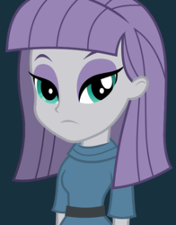 Size: 434x554 | Tagged: safe, maud pie, equestria girls, g4, official, bust, female, lidded eyes, looking at you, simple background, solo