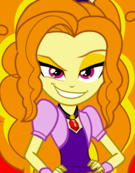 Size: 434x554 | Tagged: safe, adagio dazzle, human, equestria girls, g4, official, adorabolical, adoraevil, adoragio, clothes, cropped, cute, evil smile, female, gem, grin, hand on hip, jewelry, necklace, red eyes, smiling, solo