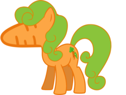 Size: 1175x882 | Tagged: safe, carrot top, golden harvest, food pony, original species, g4, carrot, female, food, simple background, solo, transparent background, wat, weird