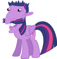 Size: 2948x3093 | Tagged: safe, twilight sparkle, oc, alicorn, pony, g4, abomination, high res, meme, nigel thornberry, nightmare fuel, not salmon, simple background, smashing (meme), transparent background, twilight sparkle (alicorn), wat, weird