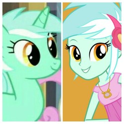 Size: 1024x1024 | Tagged: safe, edit, edited screencap, screencap, lyra heartstrings, pony, unicorn, equestria girls, g4, clothes, horn, jewelry, looking at you