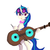 Size: 1000x1000 | Tagged: safe, artist:jbond, artist:lumineko, edit, dj pon-3, vinyl scratch, pony, unicorn, g4, alternate hairstyle, bipedal, bowtie, cello, female, fusion, glasses, mare, musical instrument, painting, recolor, simple background, solo, tavified, tongue out, white background