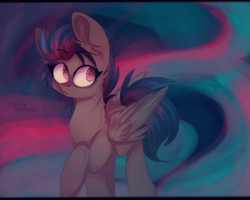 Size: 2236x1788 | Tagged: safe, artist:silvia woods, oc, oc only, oc:cloud bringer, pegasus, pony, abstract background, chromatic aberration, male, solo