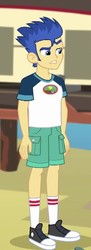 Size: 251x688 | Tagged: safe, screencap, flash sentry, equestria girls, g4, legend of everfree, clothes, converse, male, shoes, shorts, sneakers, socks, solo