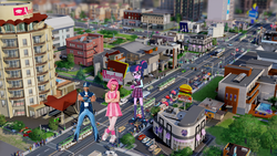 Size: 1102x620 | Tagged: safe, edit, indigo zap, sci-twi, twilight sparkle, equestria girls, g4, my little pony equestria girls: friendship games, big bang, crossover, lazytown, sim city 5, sportacus, stephanie, stephanie meanswell