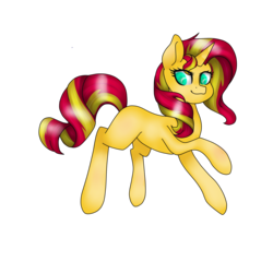 Size: 2800x2800 | Tagged: safe, artist:oniiponii, sunset shimmer, pony, unicorn, g4, female, high res, simple background, solo, white background